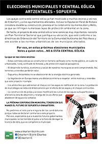 En estas próximas elecciones municipales, votes a quien votes…NO A ESTA CENTRAL EÓLICA