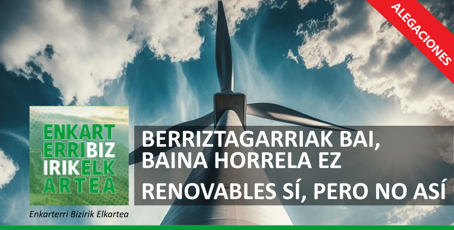Enkarterri Bizirik Elkartea presenta alegaciones contra el Proyecto Eólico en Artzentales-Sopuerta